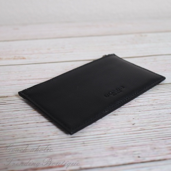 Coach Bags Nwt Coach Mens Zip Card Case In Leather Black Poshmark